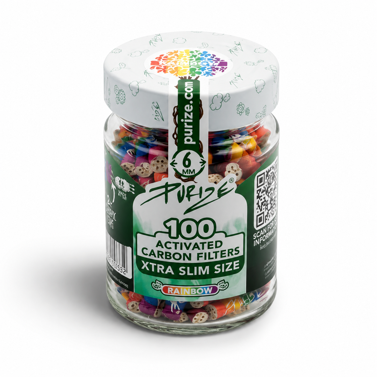 PURIZE AKTIVKOHLEFILTER 100 XTRA Slim Size - Rainbow (Einführungspreis)