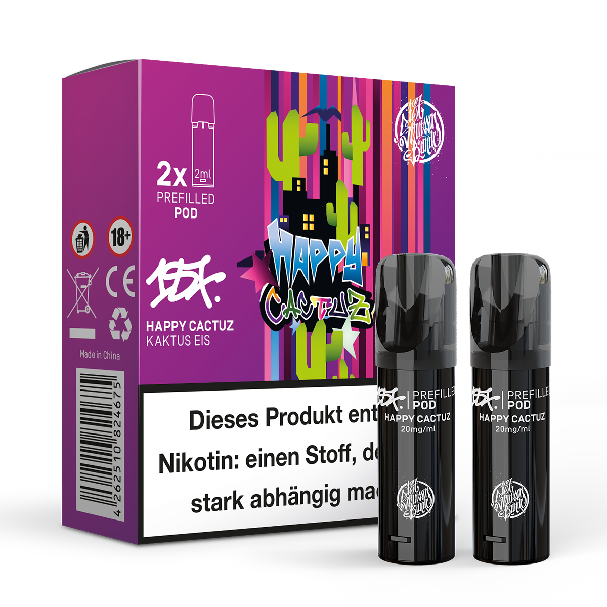 187 Prefilled Pod 2er Pack 20mg Nikotin Happy Cactuz