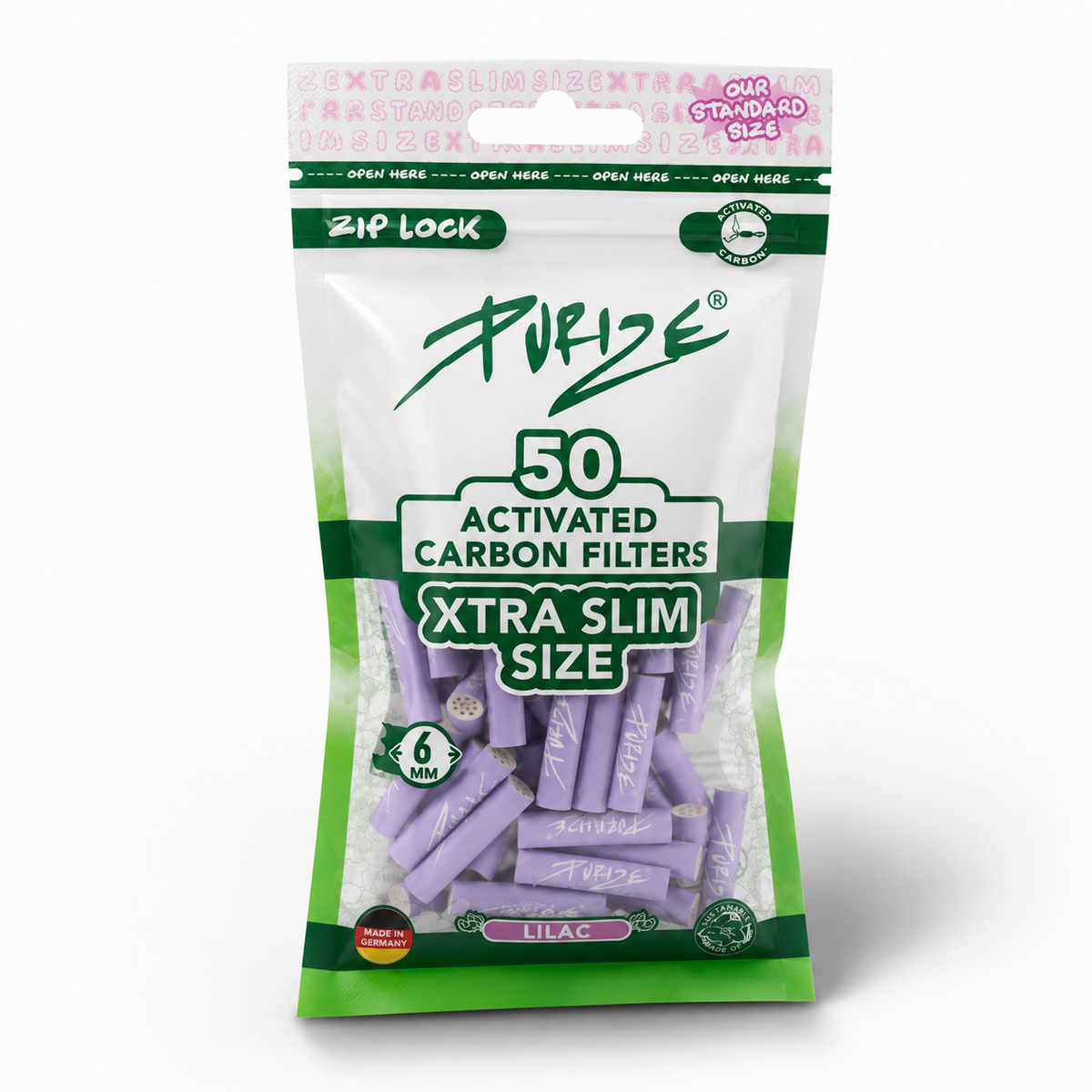 PURIZE AKTIVKOHLEFILTER 50 XTRA Slim Size - Lilac (Einführungspreis)