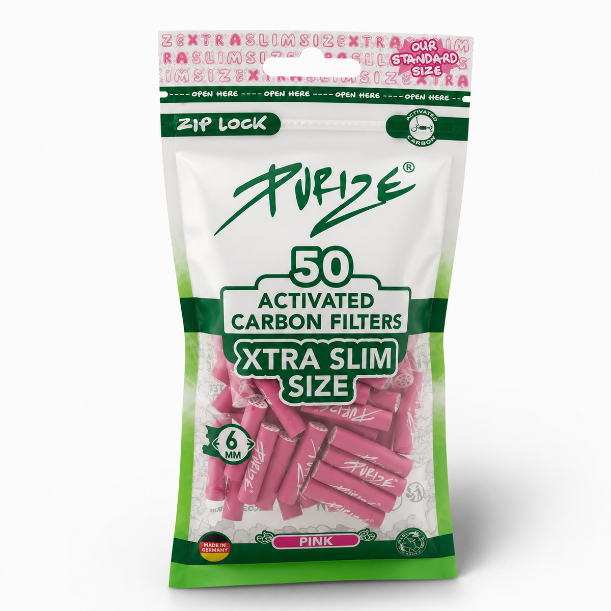 PURIZE AKTIVKOHLEFILTER 50 XTRA Slim Size - Pink (Einführungspreis)