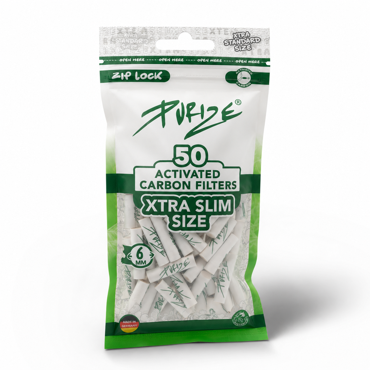 PURIZE AKTIVKOHLEFILTER 50 XTRA Slim Size - White (Einführungspreis)