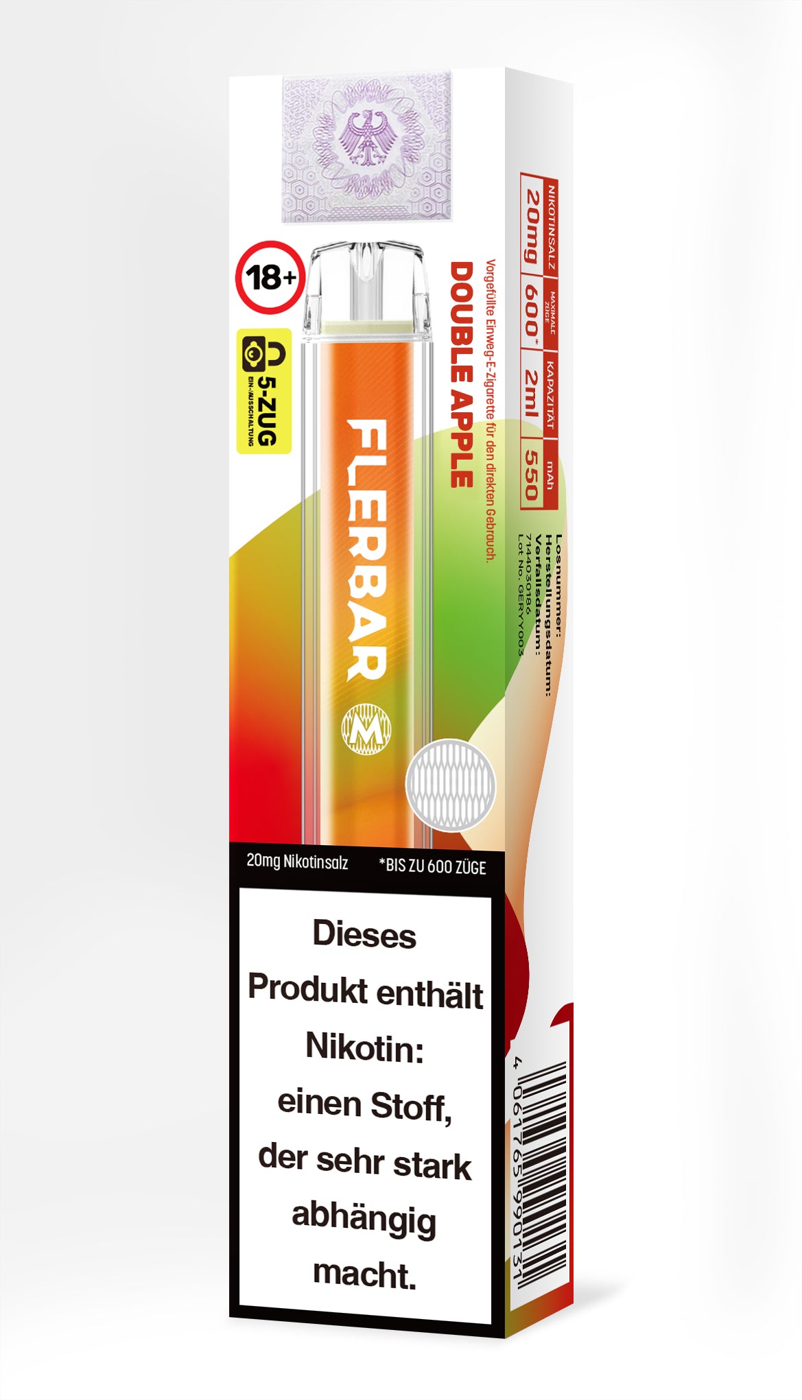 E-Zigarette Flerbar Double Apple 20mg Nikotin 600