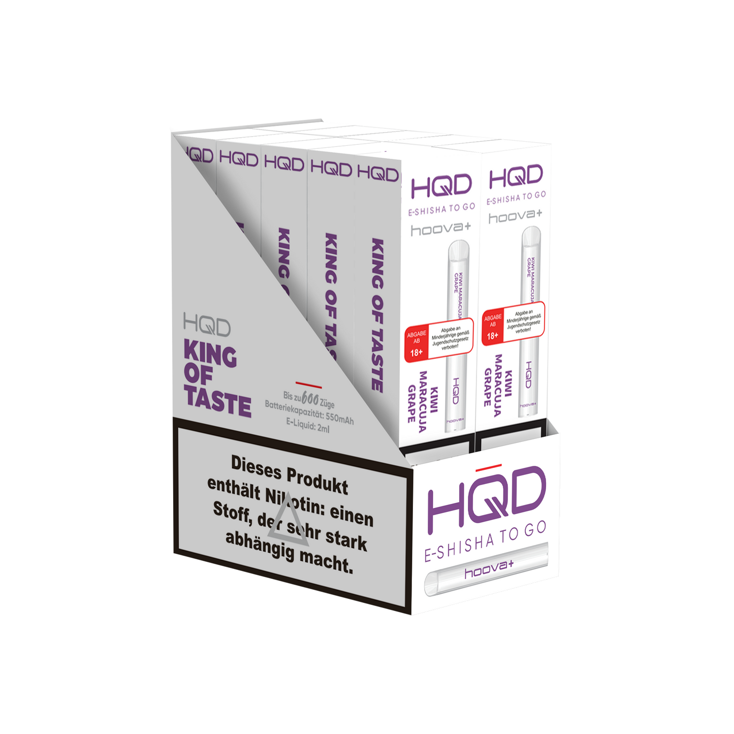 E-Zigarette HQD HOOVA+ Kiwi Maracuja Grape 18mg Nikotin 600