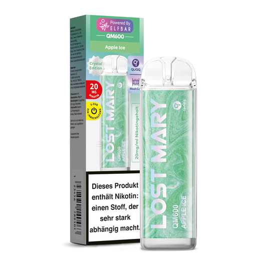 E-Zigarette Elfbar Lost Mary QM600 Apple Ice 20mg Nikotin ***NEU***