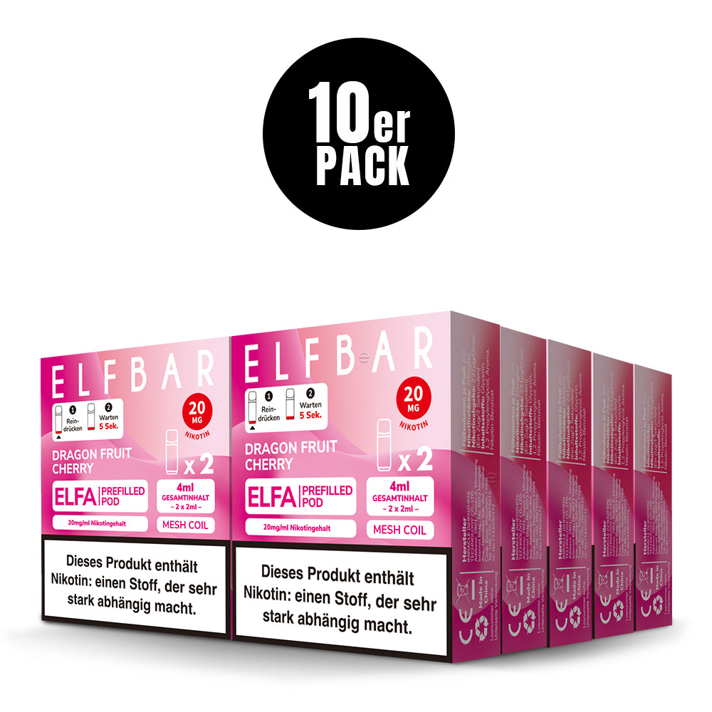 Elfbar Prefilled Pod ELFA Dragon Fruit Cherry 20mg Nikotin 600