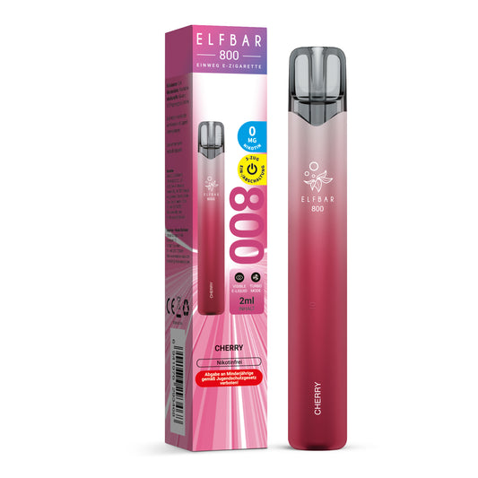 E-Zigarette Elfbar 800 Cherry 0mg NIKOTINFREI