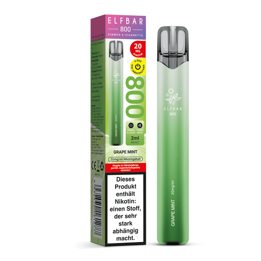 E-Zigarette Elfbar 800 Grape Mint 20mg Nikotin