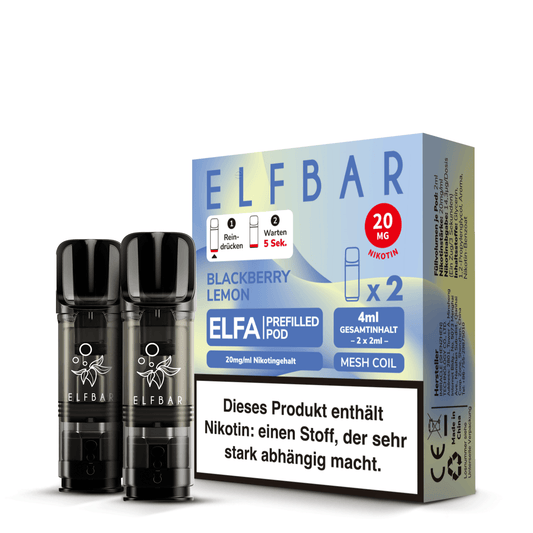 Elf Bar ELFA CP Prefilled Pod Blackberry Lemon 20mg Nikotin 600