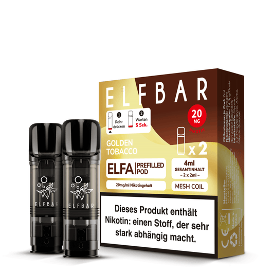 Elf Bar ELFA CP Prefilled Pod Golden Tobacco 20mg Nikotin 600