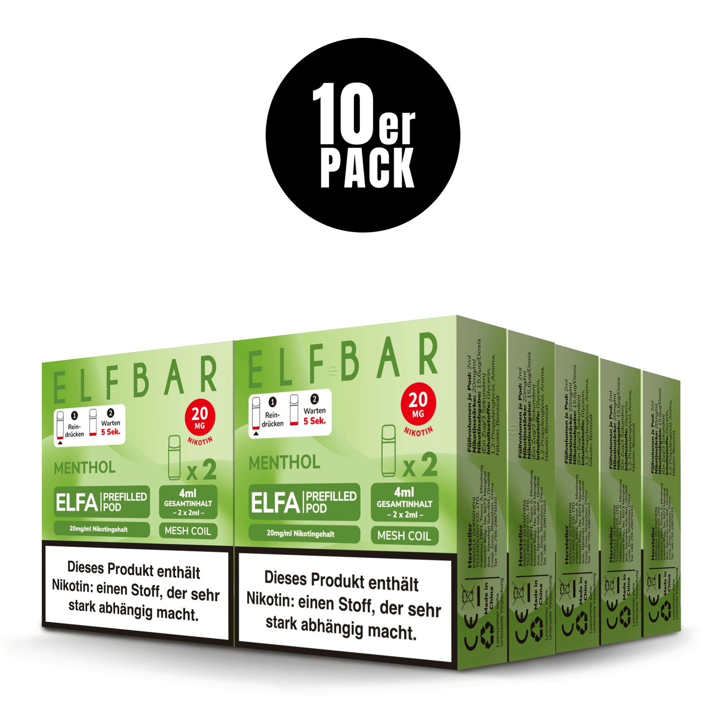Elfbar Prefilled Pod ELFA Menthol 20mg Nikotin 600