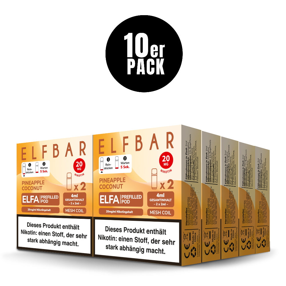 Elfbar Prefilled Pod ELFA Pineapple Coconut 20mg Nikotin 600