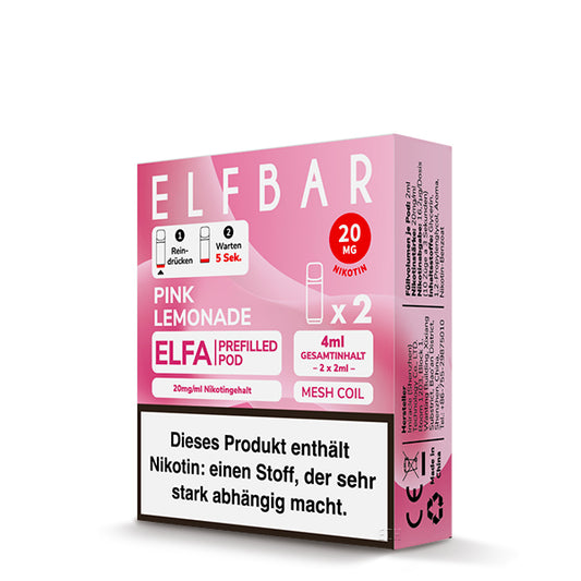 Elfbar Prefilled Pod ELFA Pink Lemonade 20mg Nikotin 600