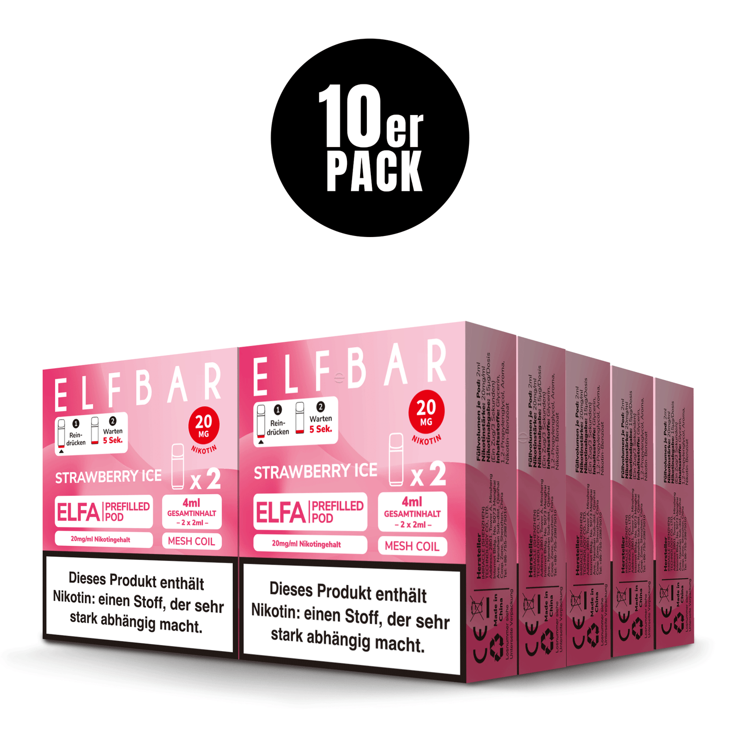 Elfbar Prefilled Pod ELFA Strawberry Ice 20mg Nikotin 600