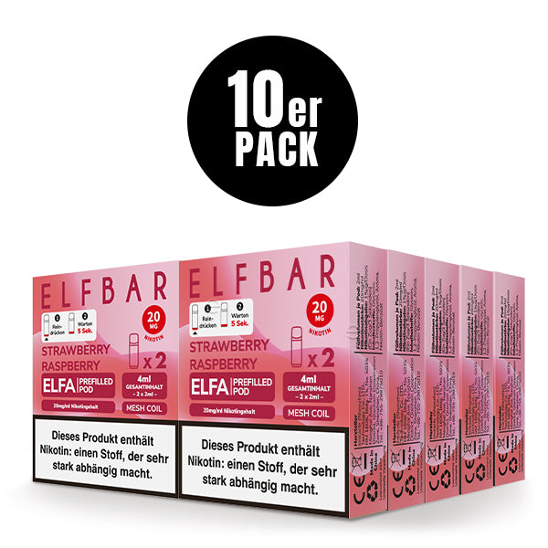 Elfbar Prefilled Pod ELFA Strawberry Raspberry 20mg Nikotin 600