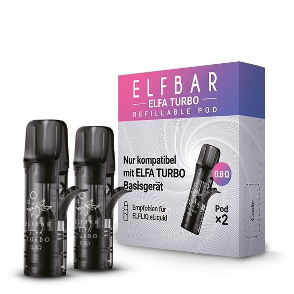 ELFBAR ELFA TURBO Refillable Pod 2er Pack (Leer Pod) Ohm: 0.8