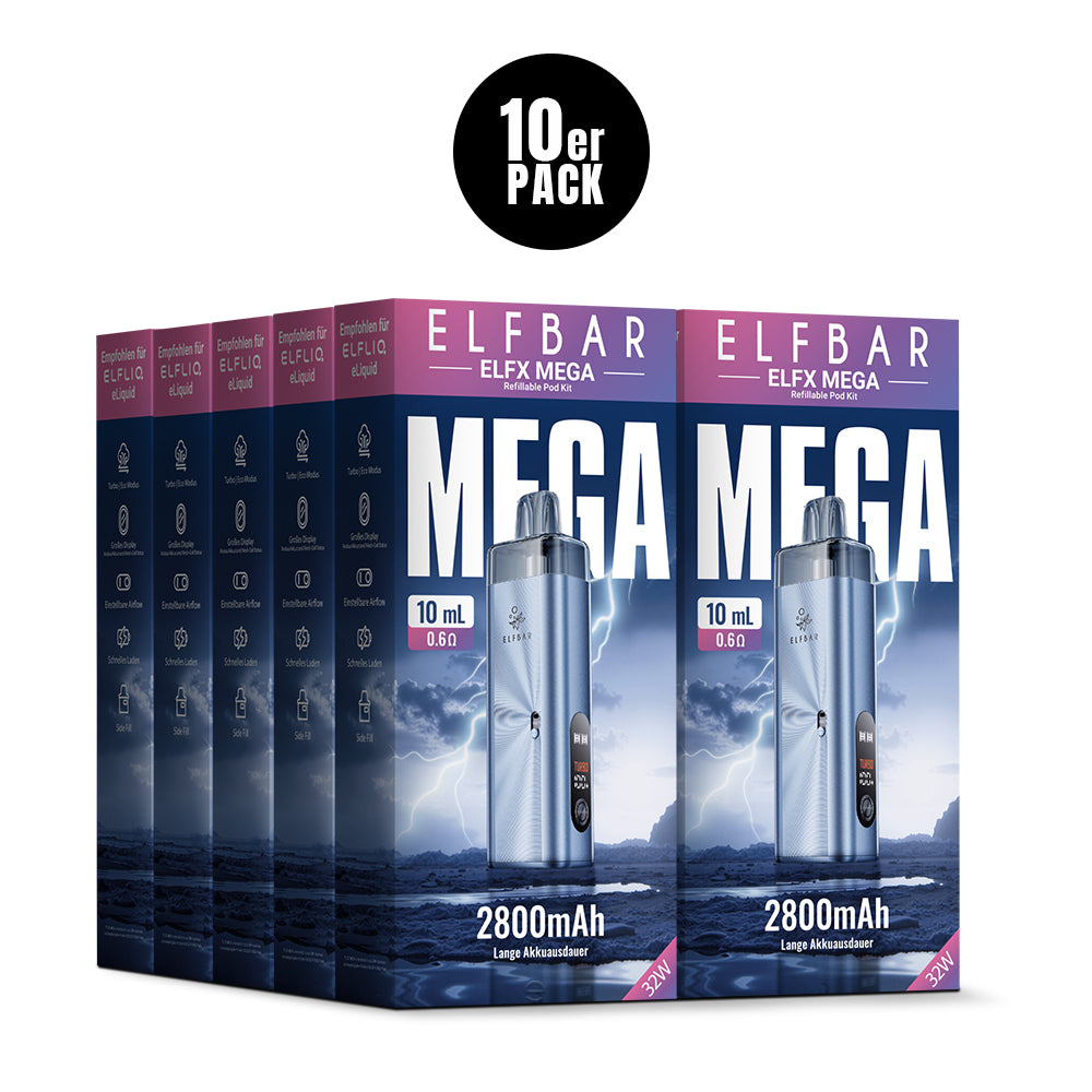 Elfbar ELFX MEGA Refillable Pod Kit 0.6 Ohm Cyan