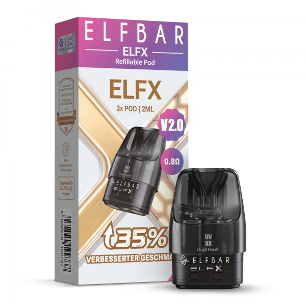 ELFBAR ELFX V2.0 Refillable Pod 3er Pack (Leer Pod) Ohm: 0.8