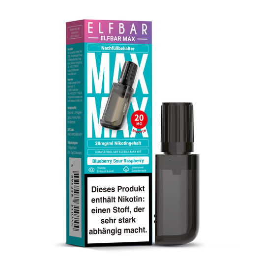 Elfbar Max Refill Container Blueberry Sour Raspberry 20mg Nikotin 10ml Liquid