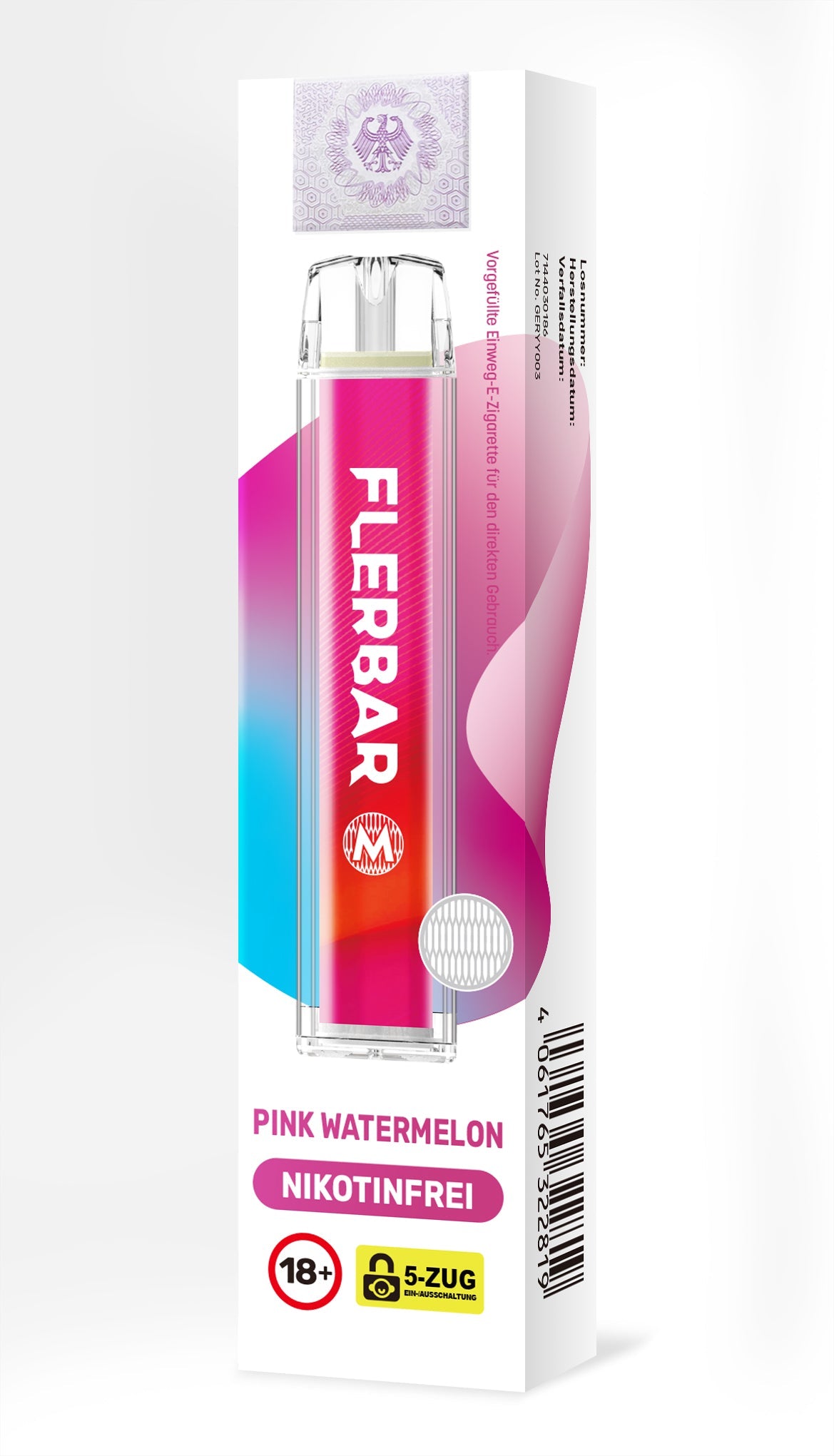 E-Zigarette Flerbar Pink Watermelon 0mg Nikotinfrei 600