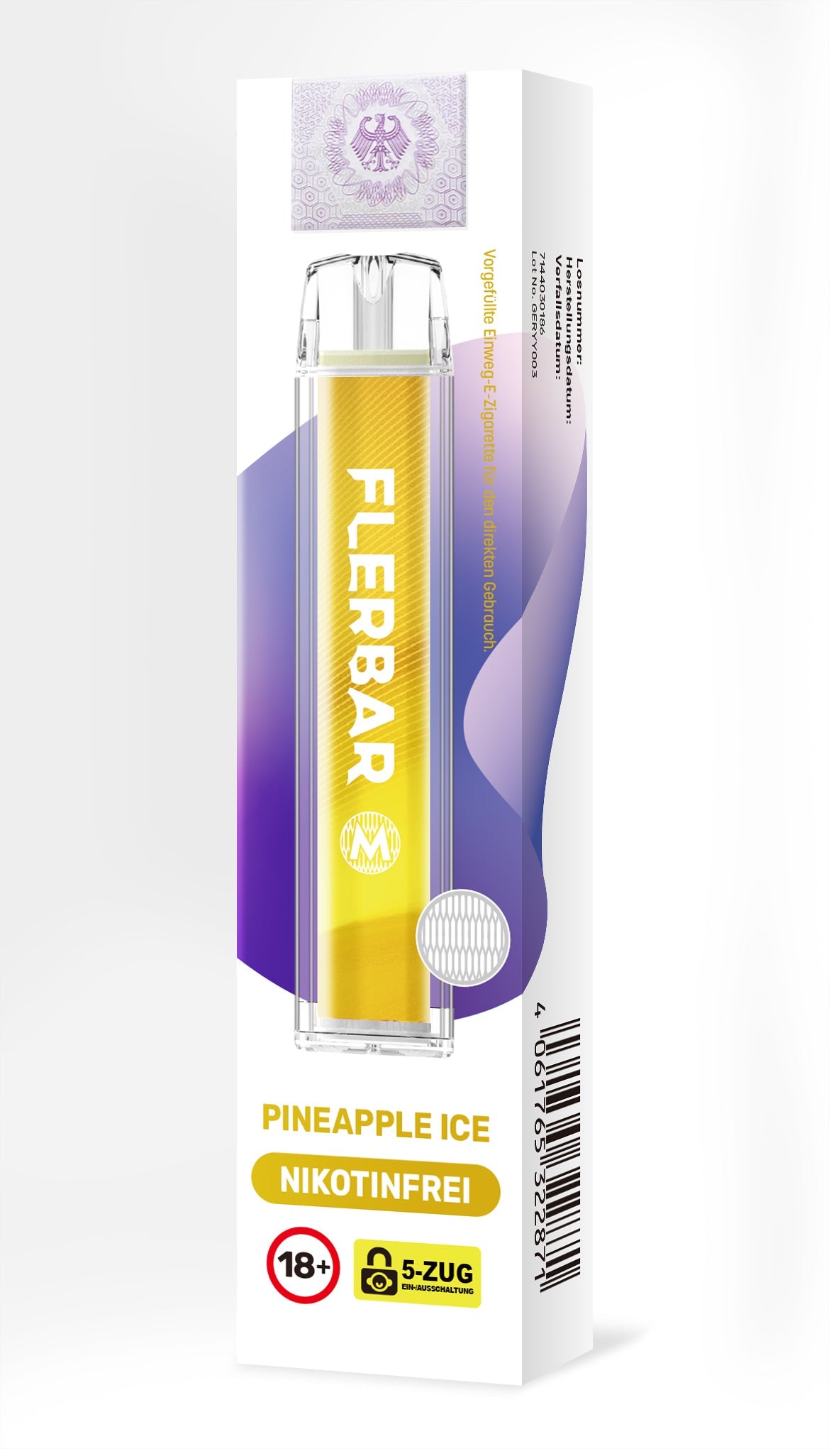 E-Zigarette Flerbar Pineapple Ice 0mg Nikotinfrei 600
