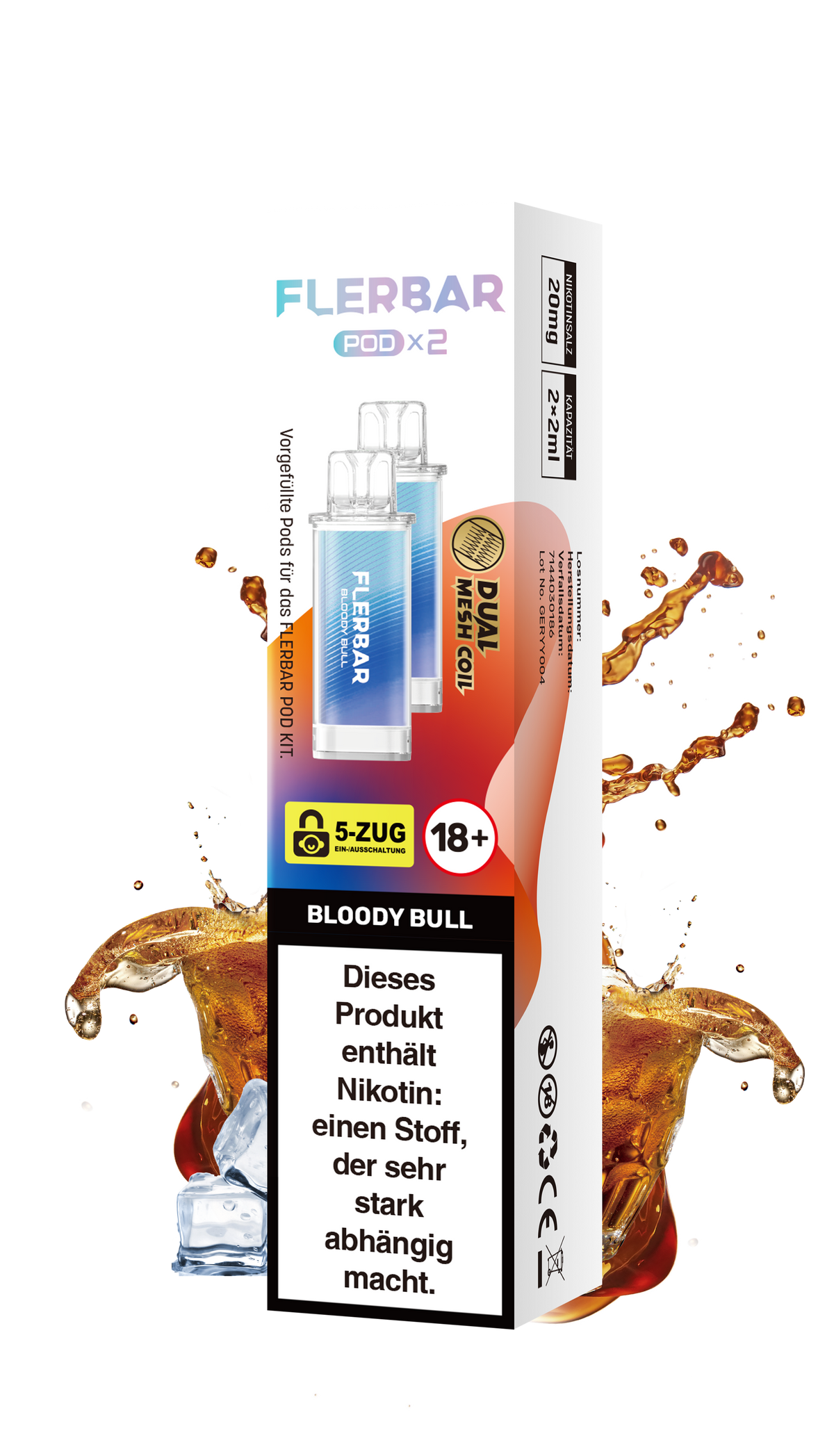 Flerbar Prefilled Pod Bloody Bull 20mg Nikotin 600