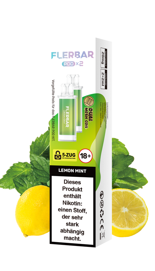 Flerbar Prefilled Pod Lemon Mint 20mg Nikotin 600