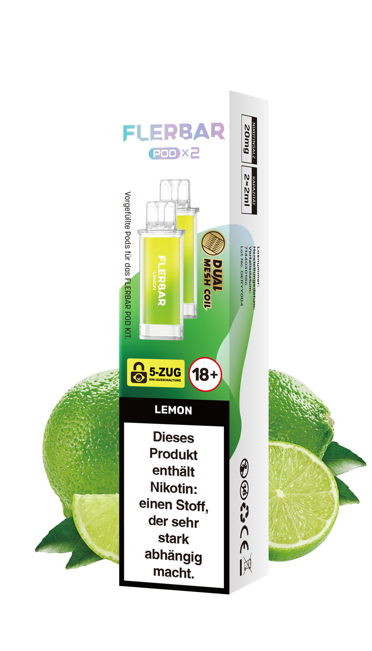 Flerbar Prefilled Pod Lemon 20mg Nikotin 600