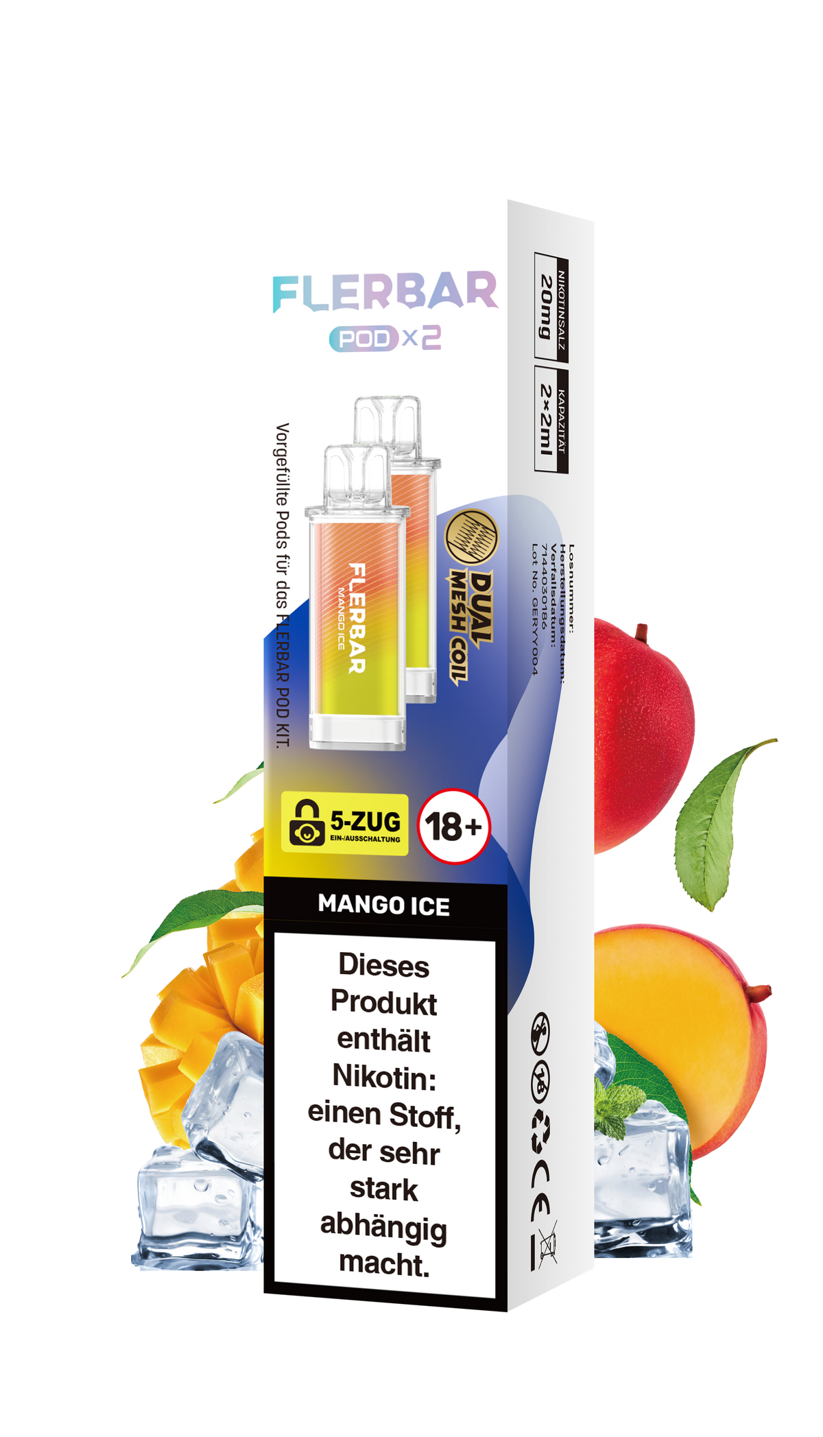 Flerbar Prefilled Pod Mango Ice 20mg Nikotin 600