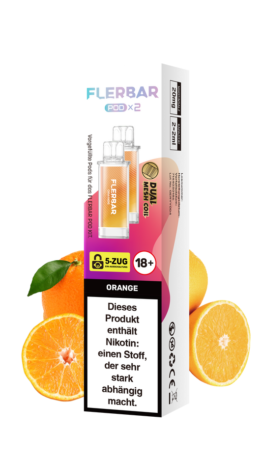 Flerbar Prefilled Pod Orange 20mg Nikotin 600