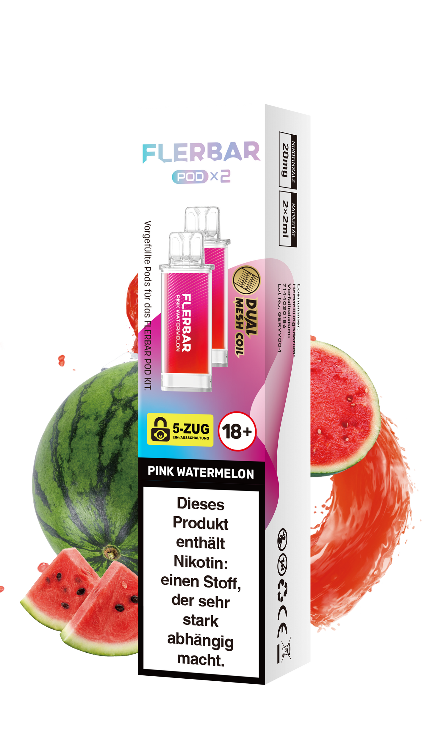 Flerbar Prefilled Pod Pink Watermelon 20mg Nikotin 600