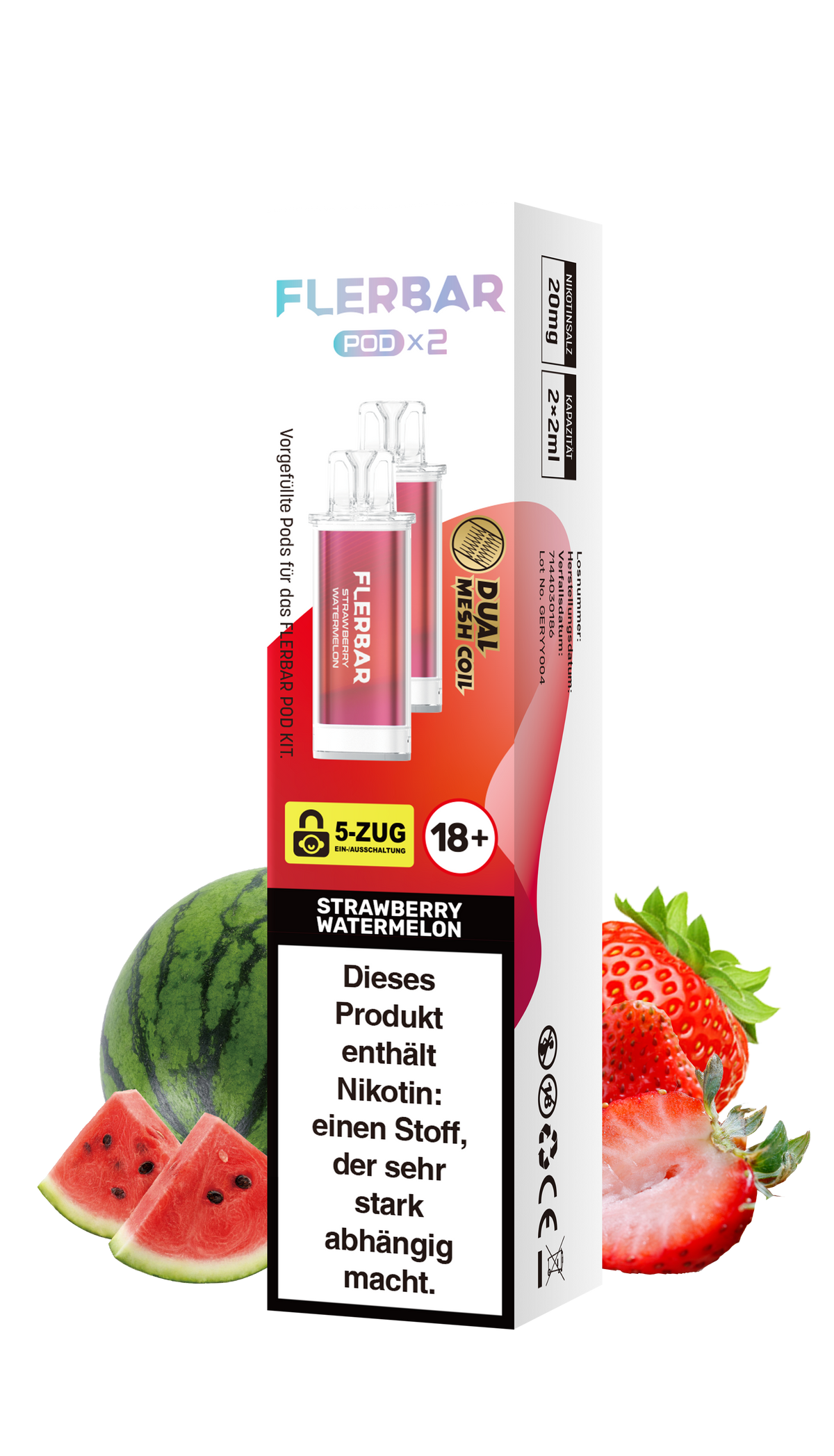 Flerbar Prefilled Pod Strawberry Watermelon 20mg Nikotin 600