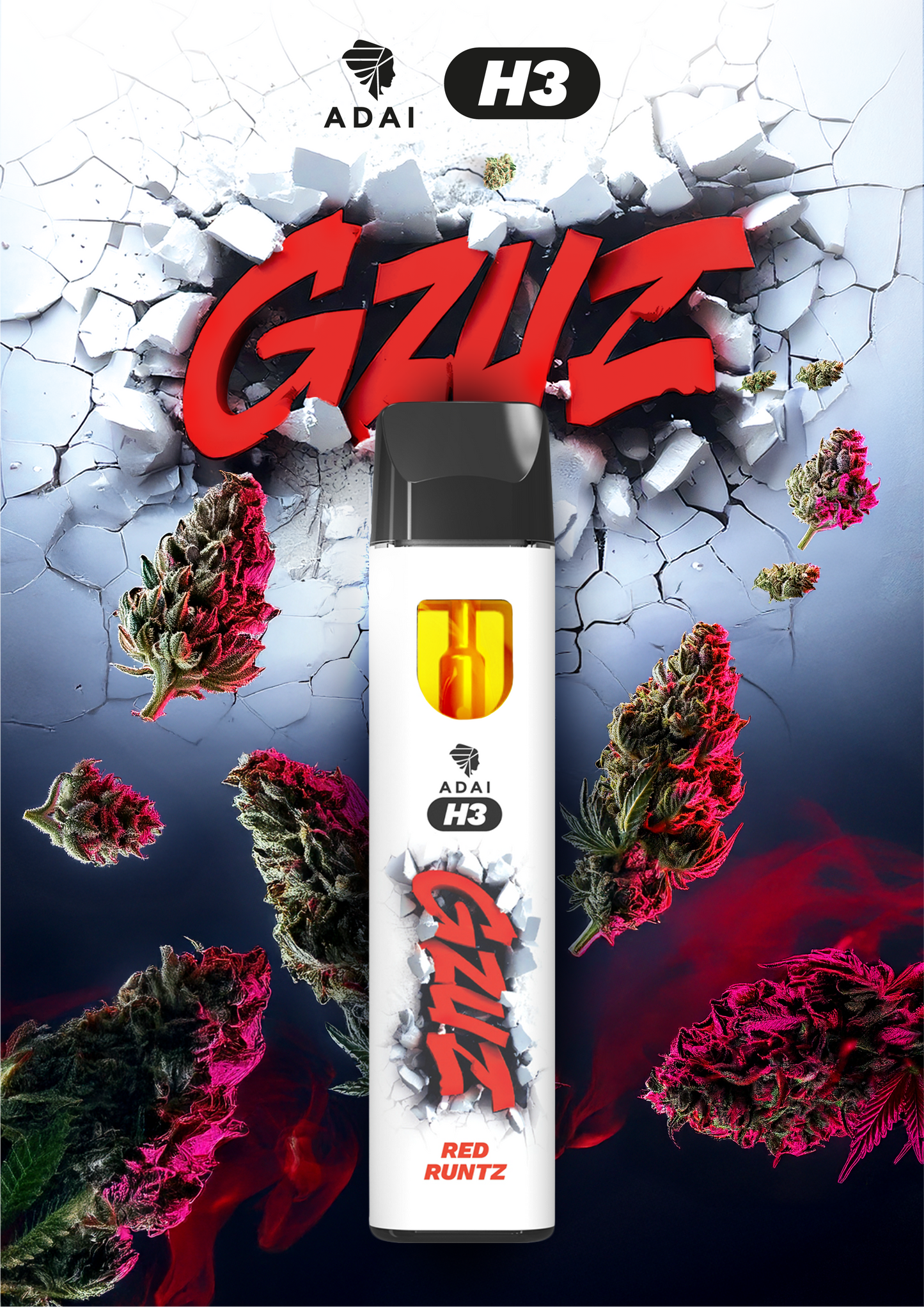 GZUZ H3 Superior Blend Vaporizer Red Runtz