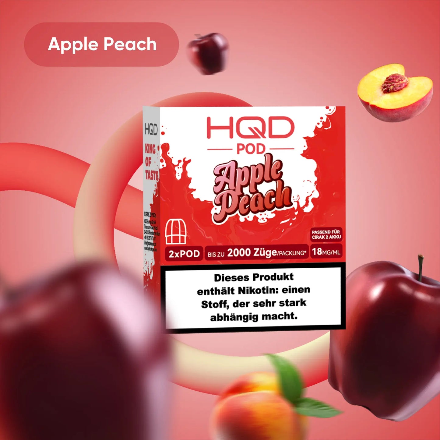 HQD Cirak 2 Pod Apple Peach 18mg Nikotin 1200