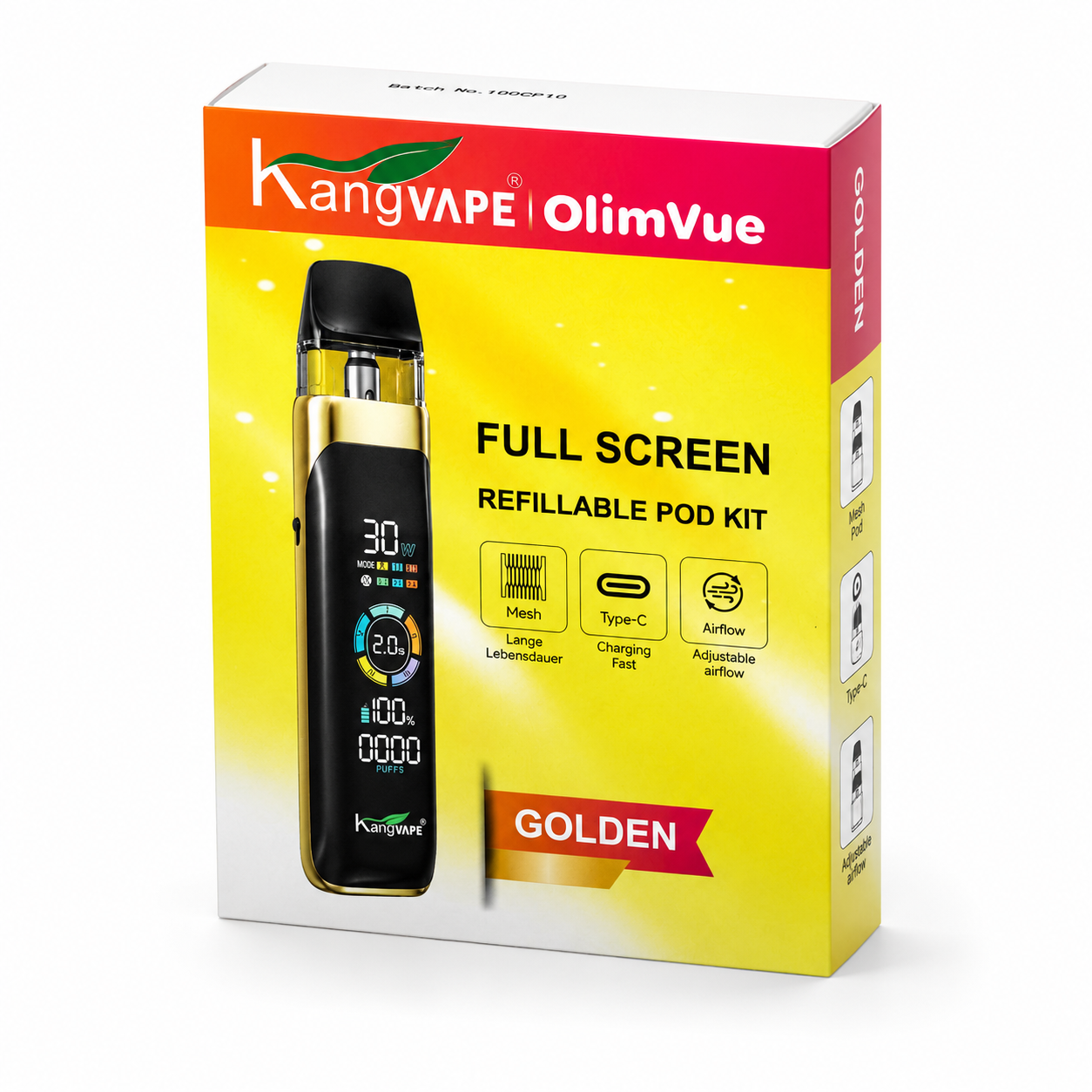 Kangvape Olimvue Refillable Pod Kit Golden