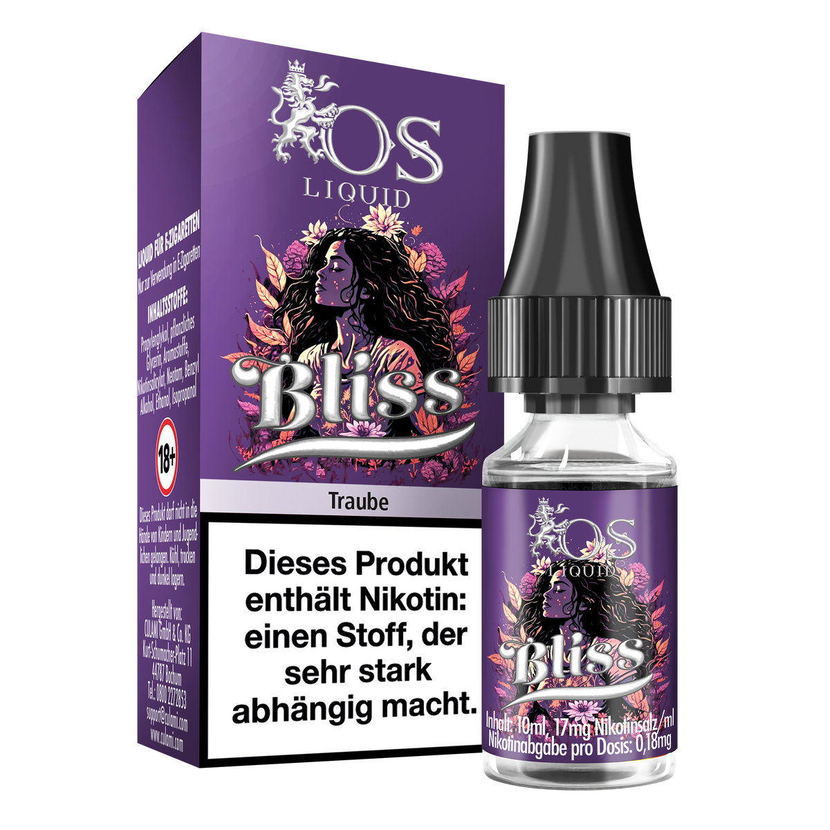 OS Bliss 10ml Liquid 17mg Nikotin