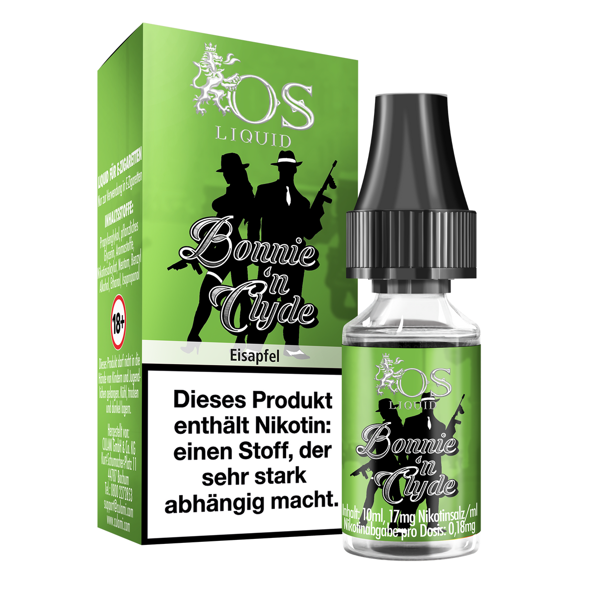 OS Bonnie & Clyde 10ml Liquid 17mg Nikotin