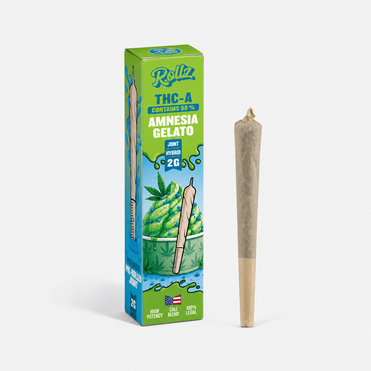 ROLLZ THC-A 99% Joint Amnesia Gelato 2g