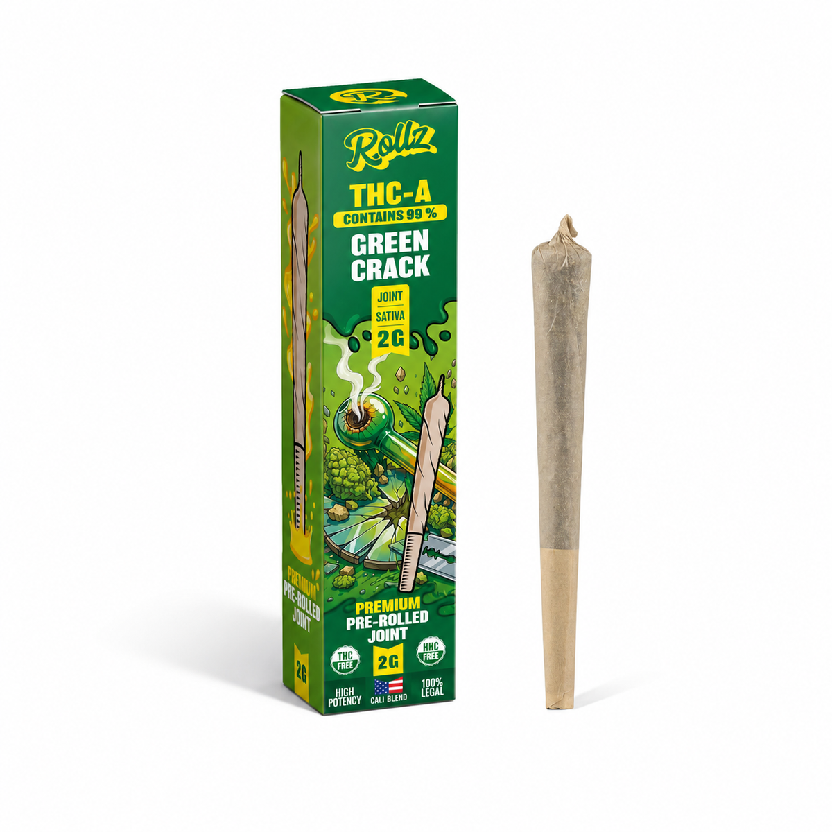 ROLLZ THC-A 99% Joint Green Crack 2g