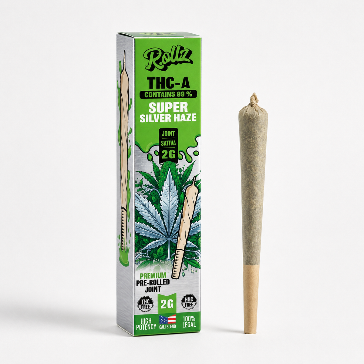 ROLLZ THC-A 99% Joint Super Silver Haze 2g