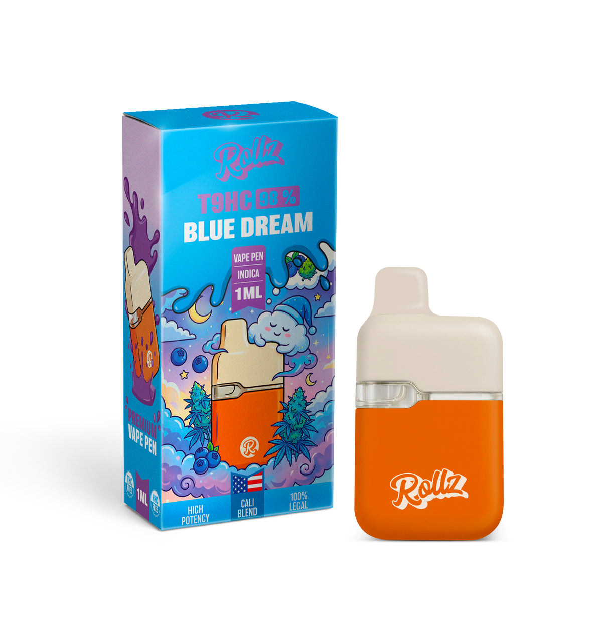 ROLLZ T9HC 98% Vape Blue Dream 1ml
