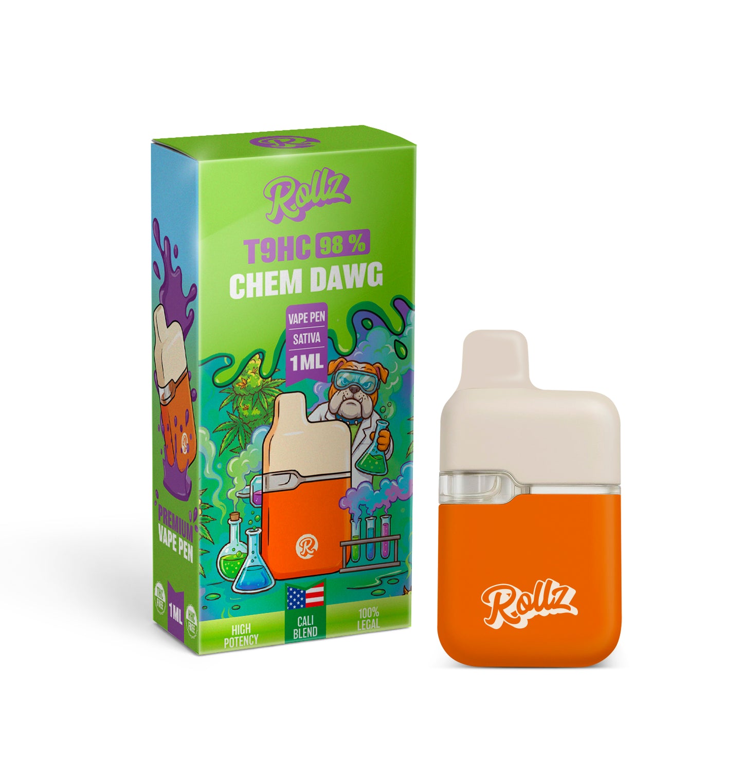 ROLLZ T9HC 98% Vape Chem Dawg 1ml
