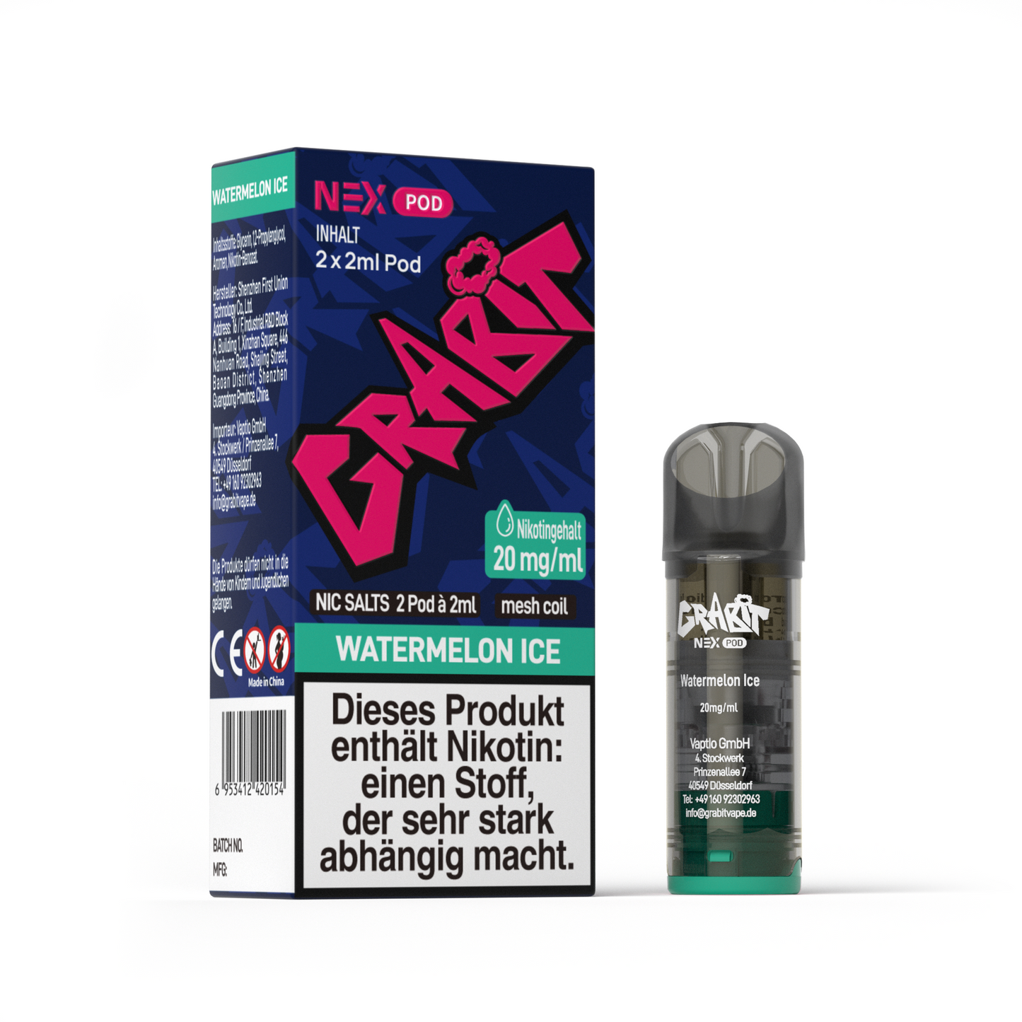 Grabit Nex Pod Watermelon Ice 20mg Nikotin 800