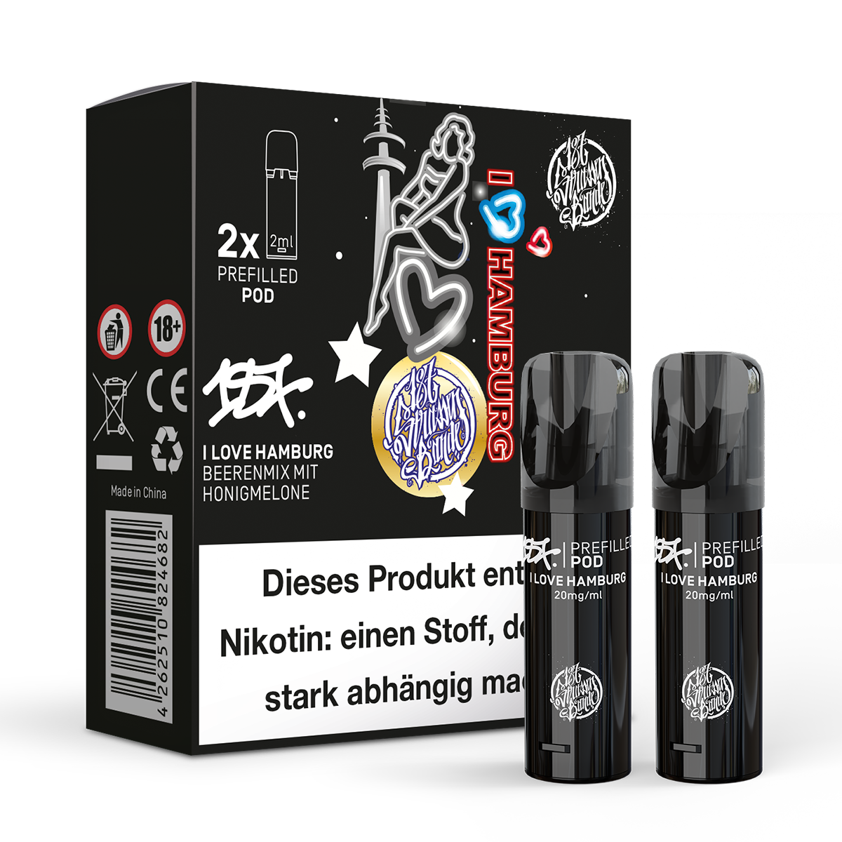 187 Prefilled Pod 2er Pack 20mg Nikotin I Love Hamburg
