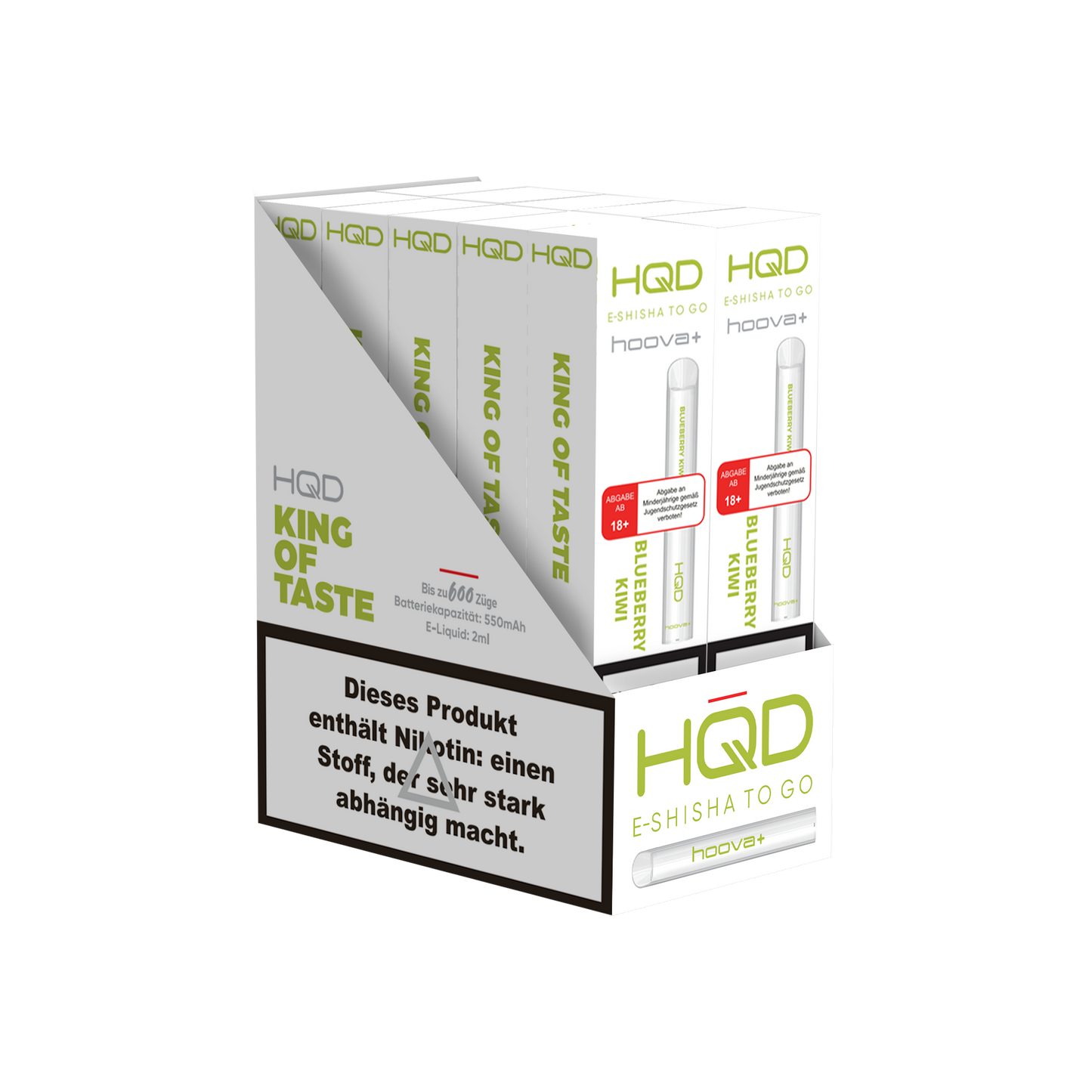 E-Zigarette HQD HOOVA+ Blueberry Kiwi 18mg Nikotin  600