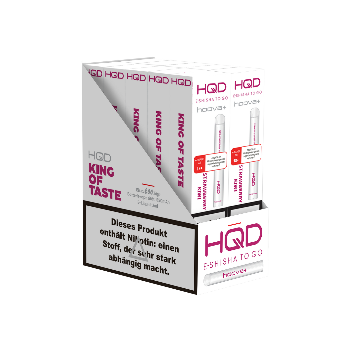 E-Zigarette HQD HOOVA+ Strawberry Kiwi 18mg Nikotin  600