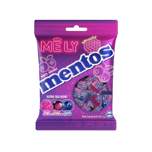 Mentos Mely Chewing Candy Blackcurrant, Blueberry, Raspberry 94,5g [mhd. 27/08/2027] Vegetarisch ***NEU***