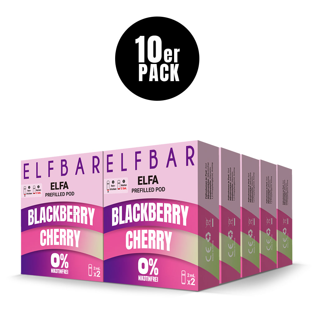 Elf Bar ELFA CP Prefilled Pod Blackberry Cherry 0mg NIKOTINFREI 600