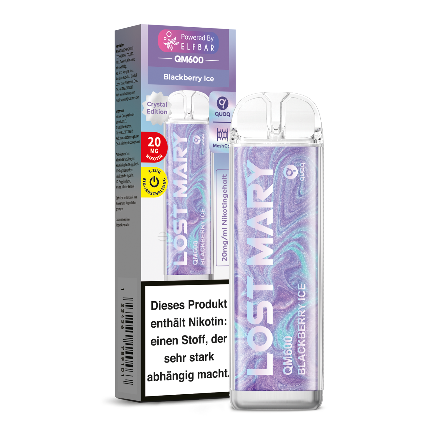 E-Zigarette Elf Bar Lost Mary QM600 CP Blackberry Ice 20mg Nikotin  ***NEU***