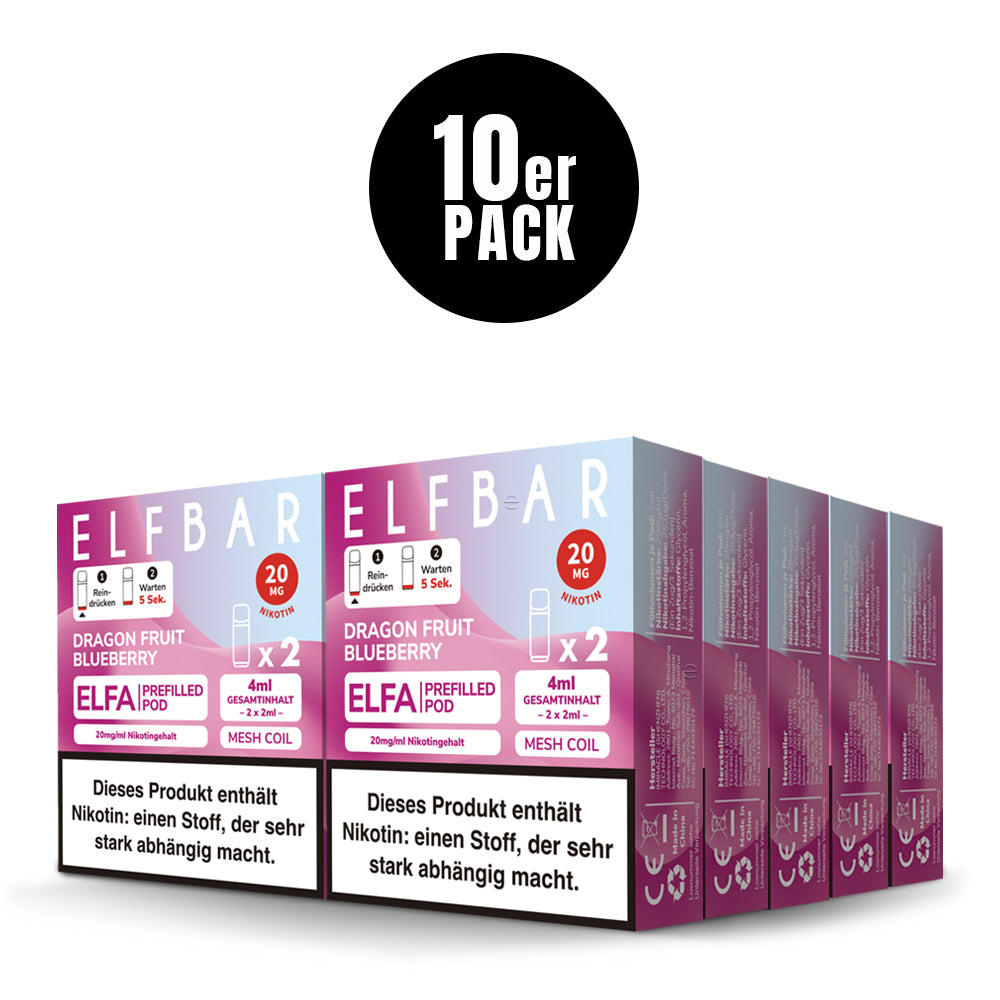 Elfbar Prefilled Pod ELFA Dragon Fruit Blueberry 20mg Nikotin 600