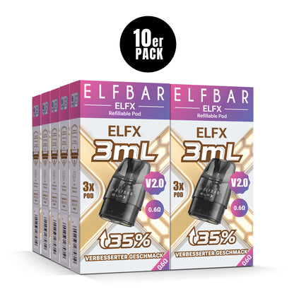 ELFBAR ELFX V2.0 Refillable Pod 3er Pack  (Leer Pod) Ohm: 0.6 3ml